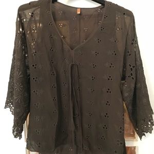 Mint 100% silk blouse